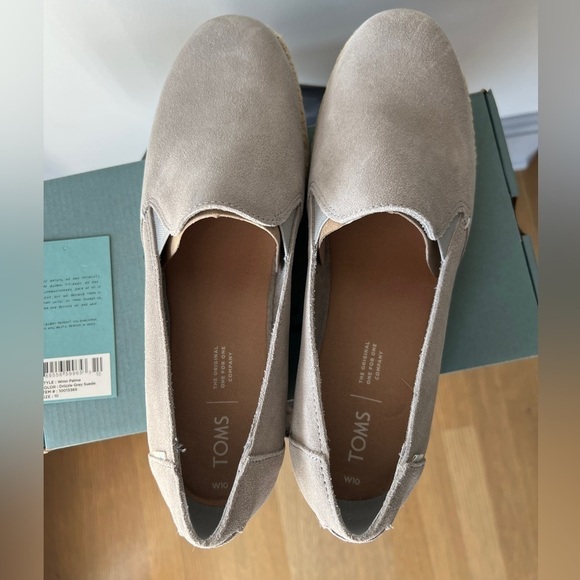 TOMS Palma Drizzle Grey Suede Slip On - Picture 11 of 14